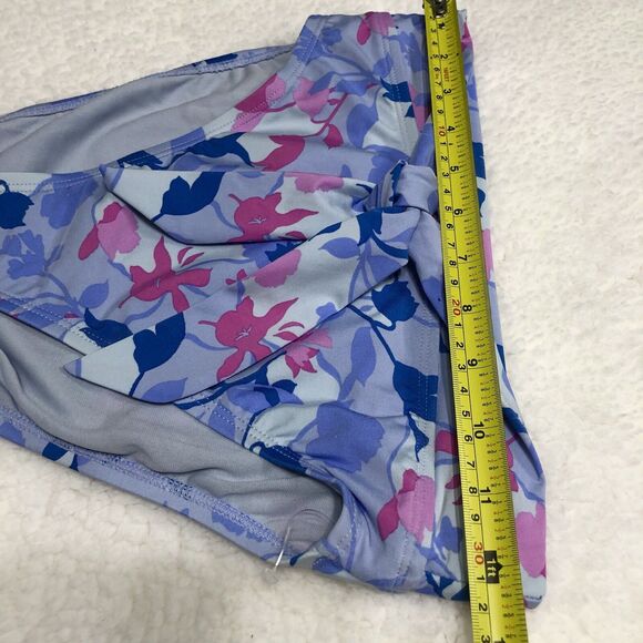 Splendid High Waisted Bikini Bottom Women Small Purple Floral Tie Front Beach - Picture 8 of 10